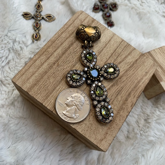 PERIDOT CROSS BRONZE 925 - Picture 2 of 5